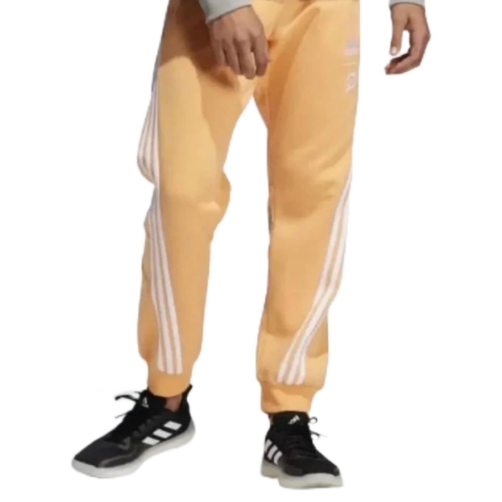 Adidas Peloton Joggers Mens XL Acid Orange Peach Unisex Womens Sweatpants Collab